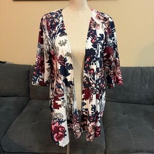 🏷️ 3 for $10 - Floral Open-Front Kimono Cardigan